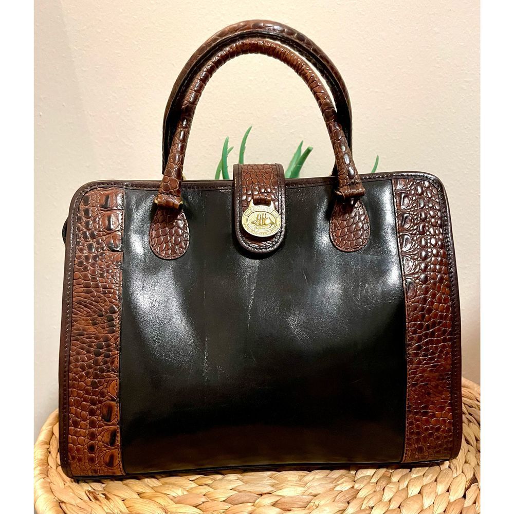 Brahmin Vintage Croc Leather Satchel